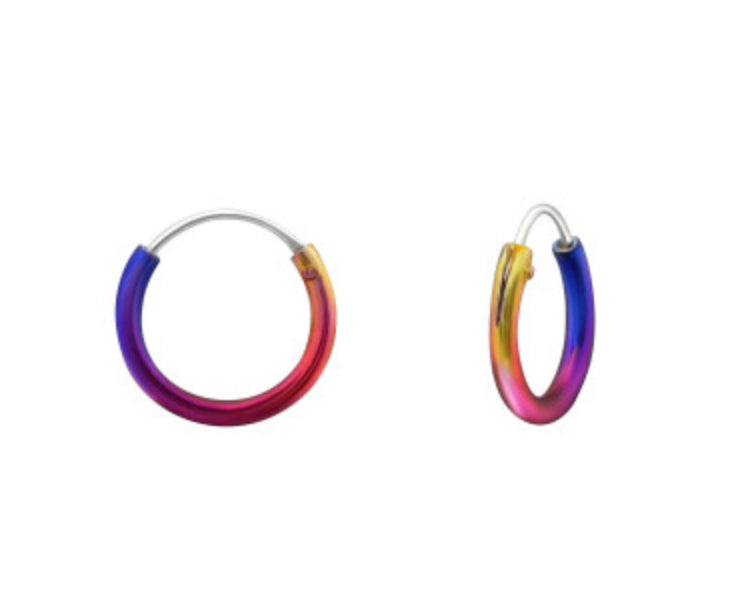 Rainbow Ear Hoops Sleepers