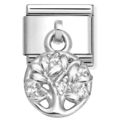 Dangle - Tree of Life with CZ Silver Charm