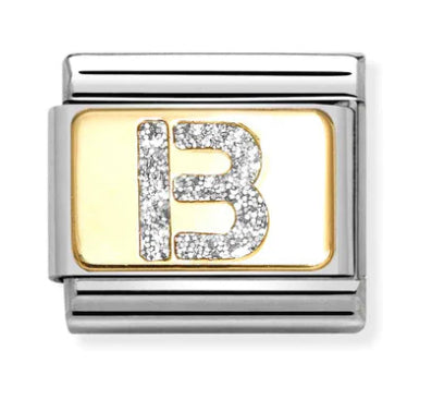 Glitter Letter B Gold Charm Forever Jewellery Online