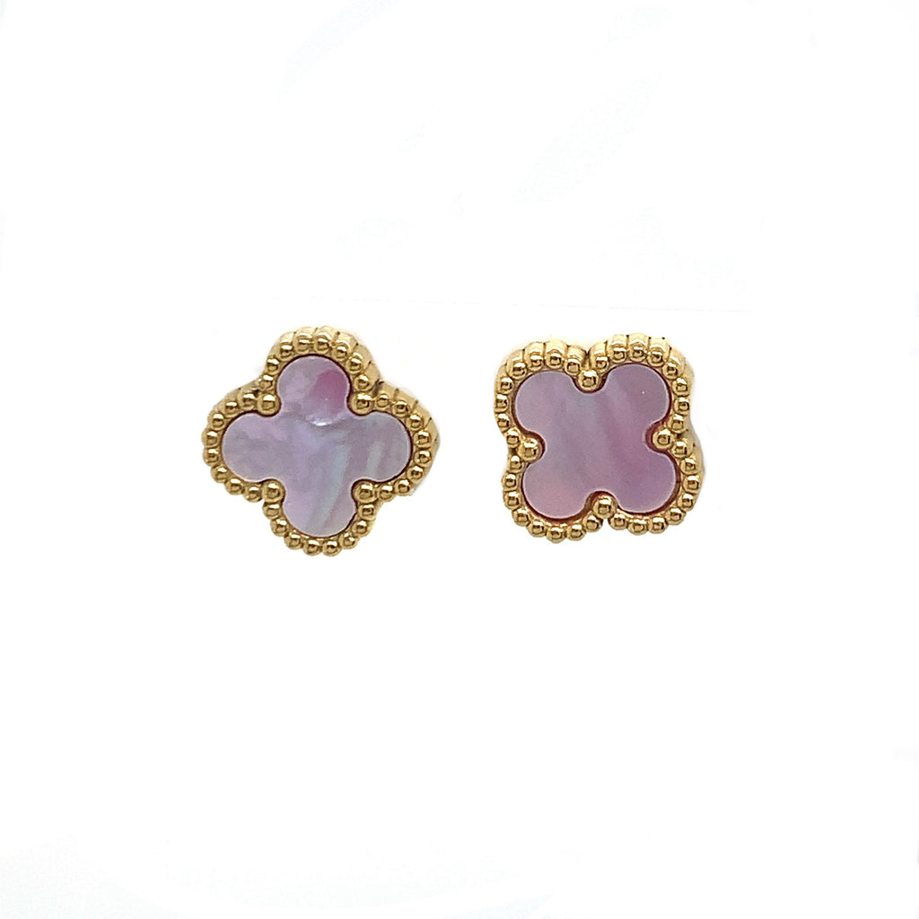 Clover Earrings - Pink MOP Shell