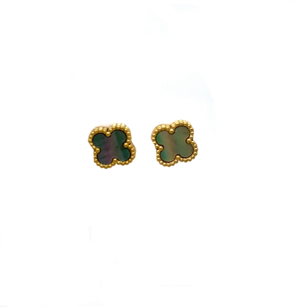 Clover Earrings - Black MOP Shell