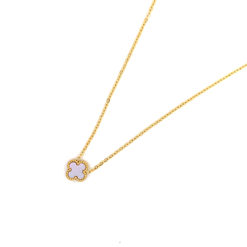 Clover Necklace - Pink MOP Shell