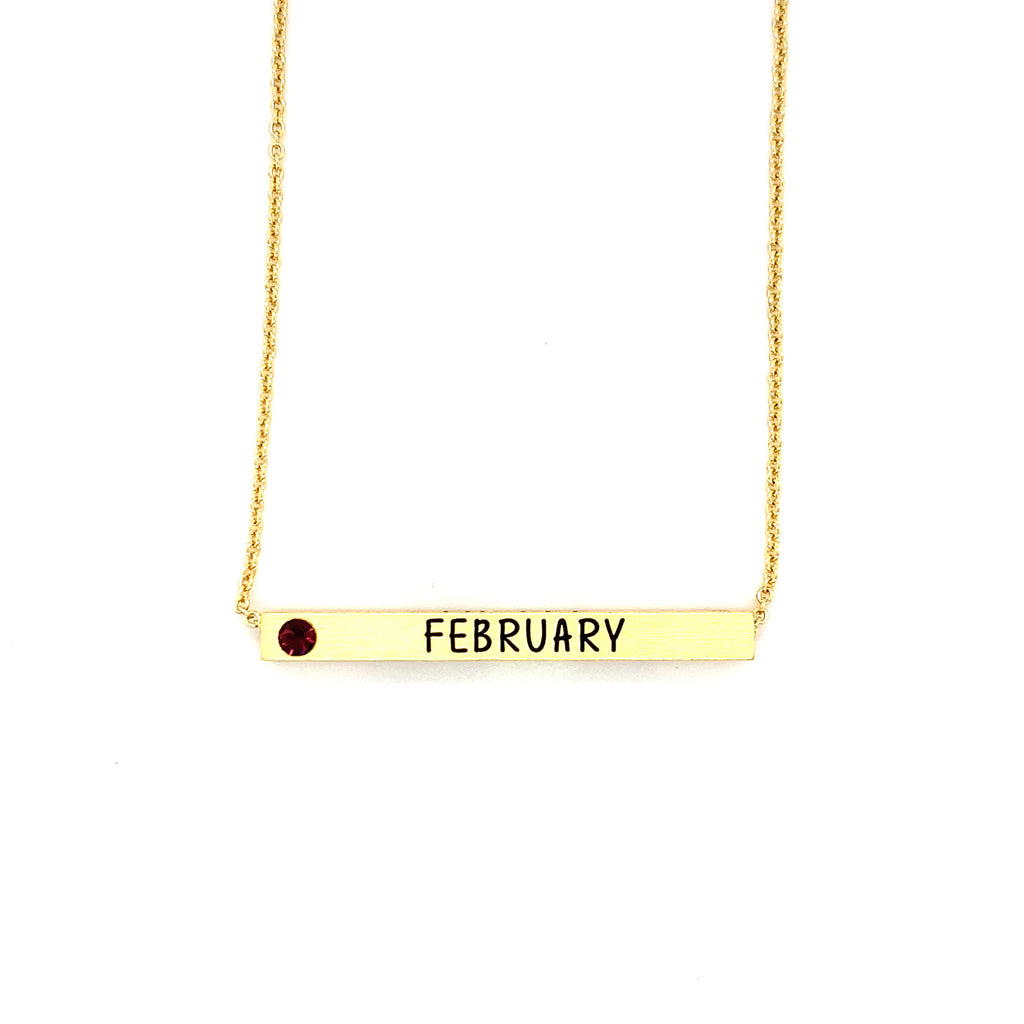 Ginger Moon February Bar Necklace