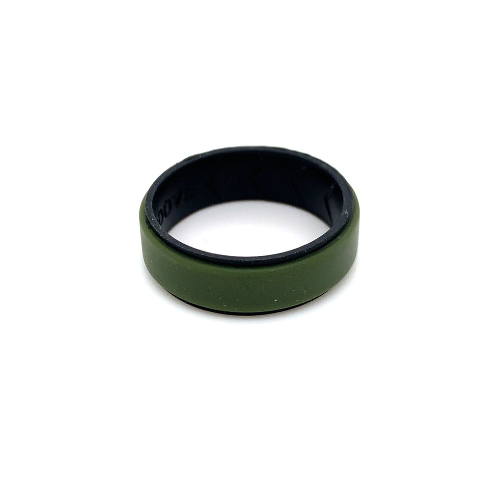 Black & Green Double Coloured Silicone Ring