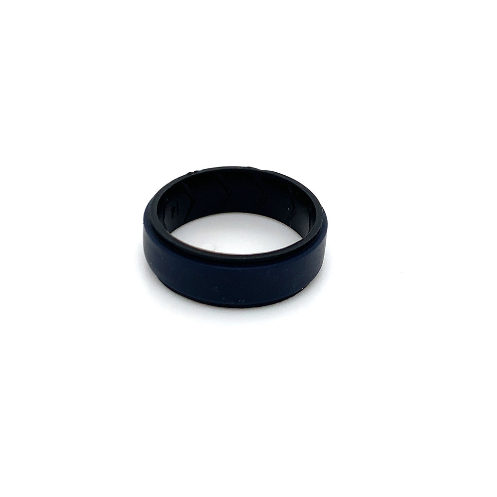 Black & Navy Double Coloured Silicone Ring