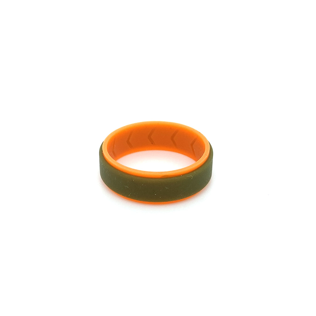 Green & Orange Double Coloured Silicone Ring