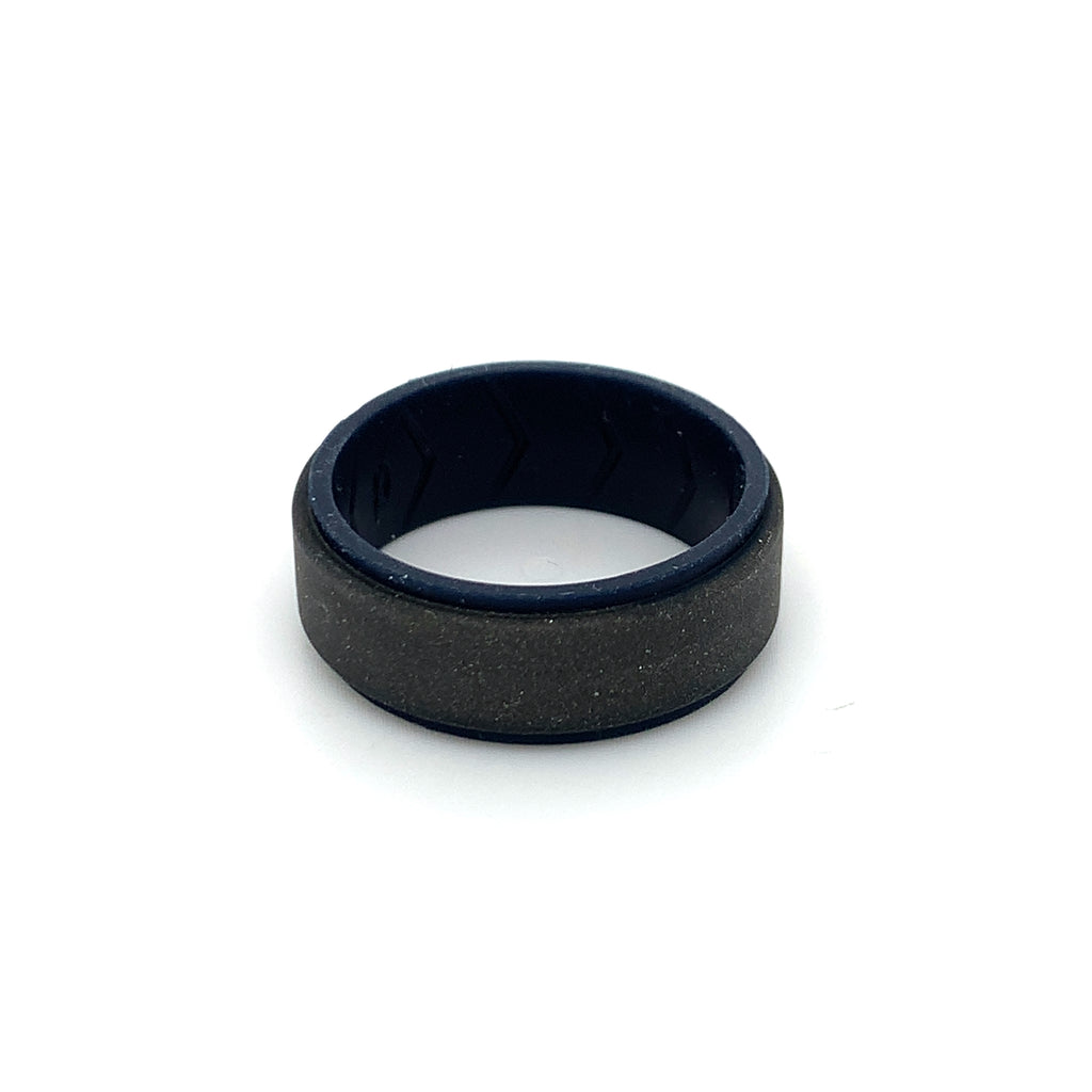 Navy & Bronzy Grey Double Coloured Silicone Ring