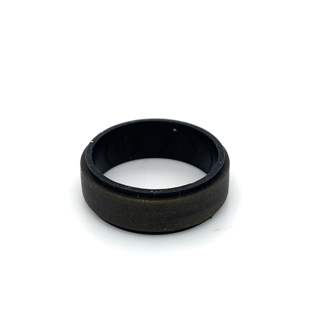 Black & Bronzy Grey Double Coloured Silicone Ring