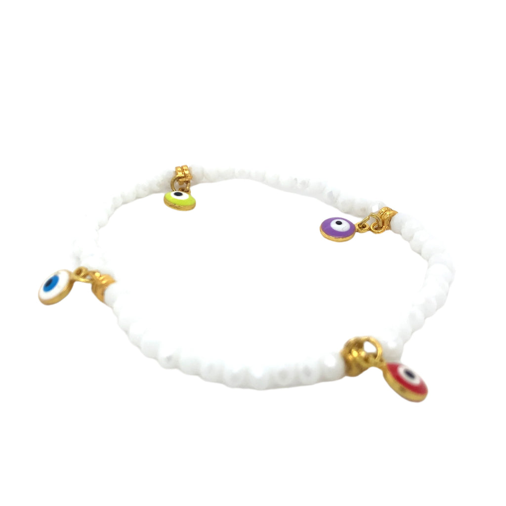 White Mati Evil Eye Crystal Bracelets