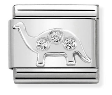 Animal - Brontosaurus with CZ Silver Charm