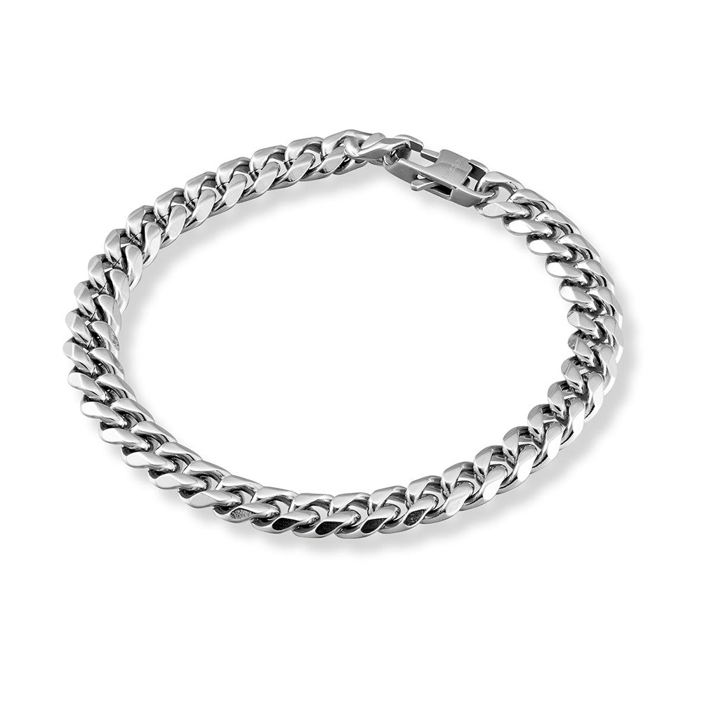 Men Bracelet -  Stainless Steel 8mm Curban Link