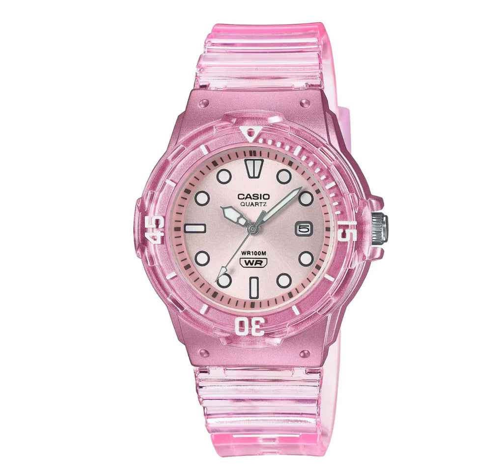 Casio Ladies Ana Transparent Pink Resin Watch