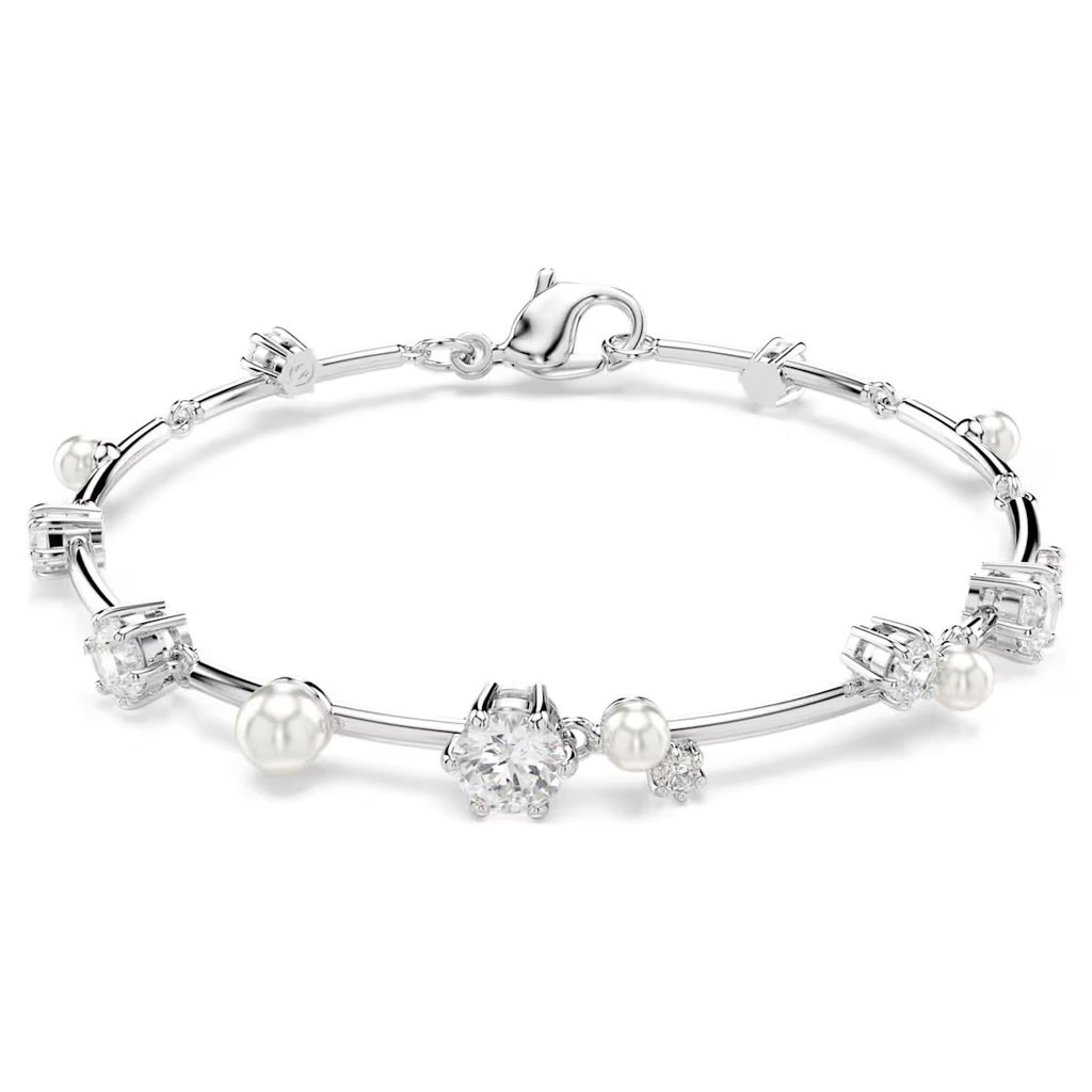 Constella Pearl & Round Cuts Silver Bracelet