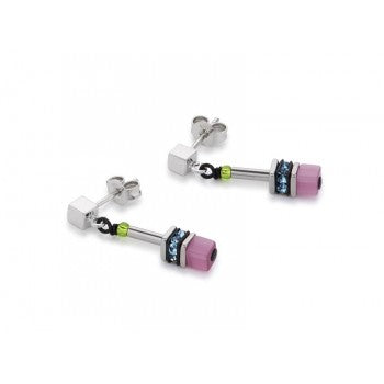 Geo Cube Multi Colour Graduated Earrings