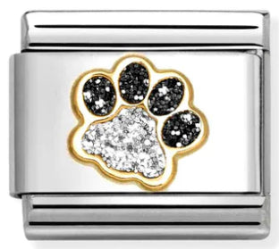 Glitter - Paw Print Gold Charm