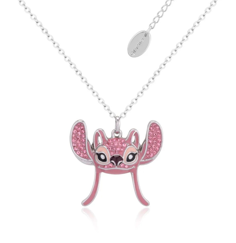 Disney - Lilo & Stitch Silver Crystal Angel - Necklace & Stud Earring