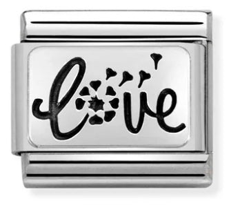 Love - Love with Dandelion Silver Charm