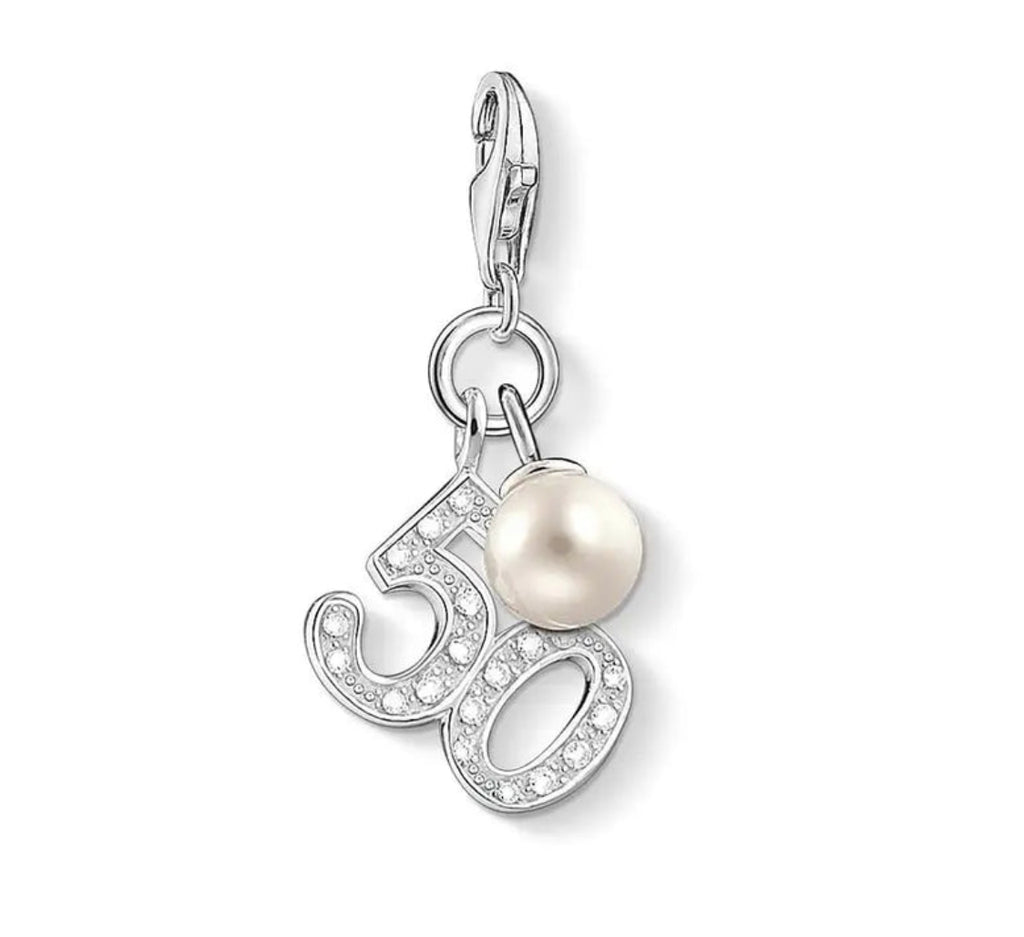 50th Pearl Silver Charm