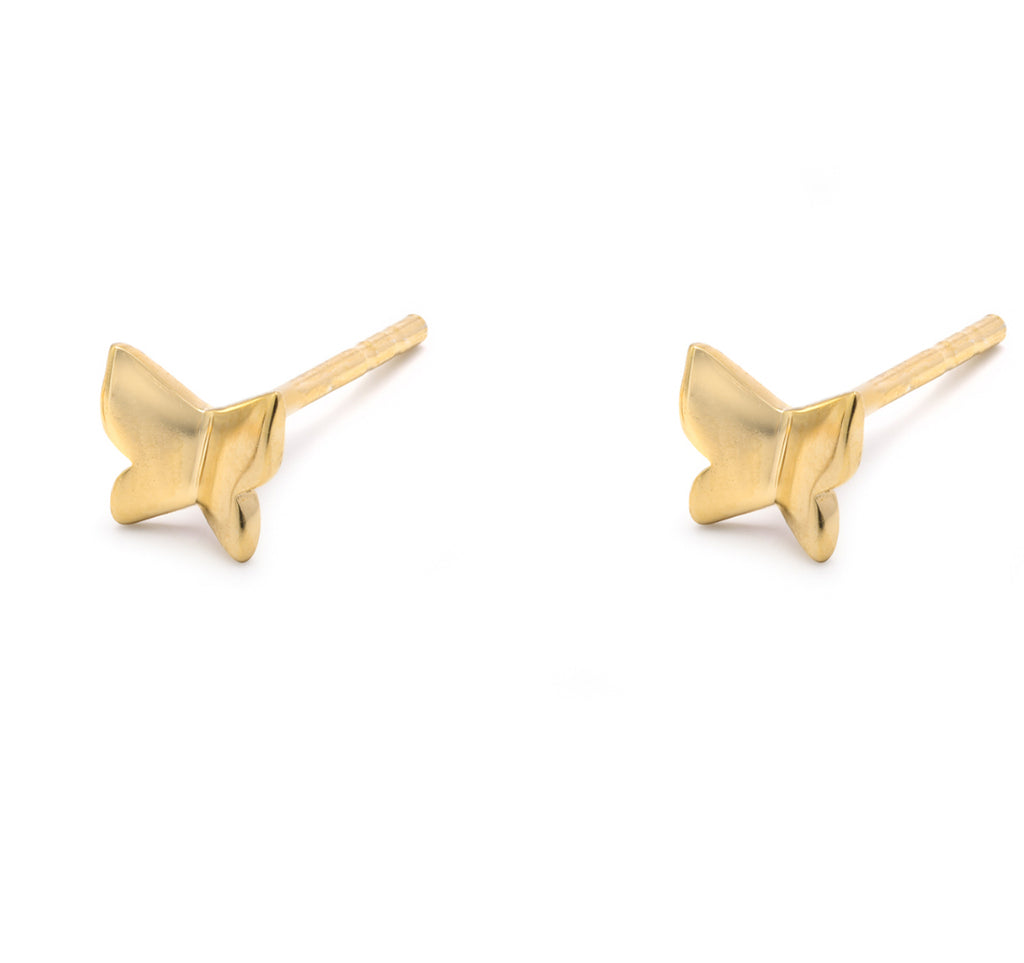 Gold Butterfly Stud Earrings