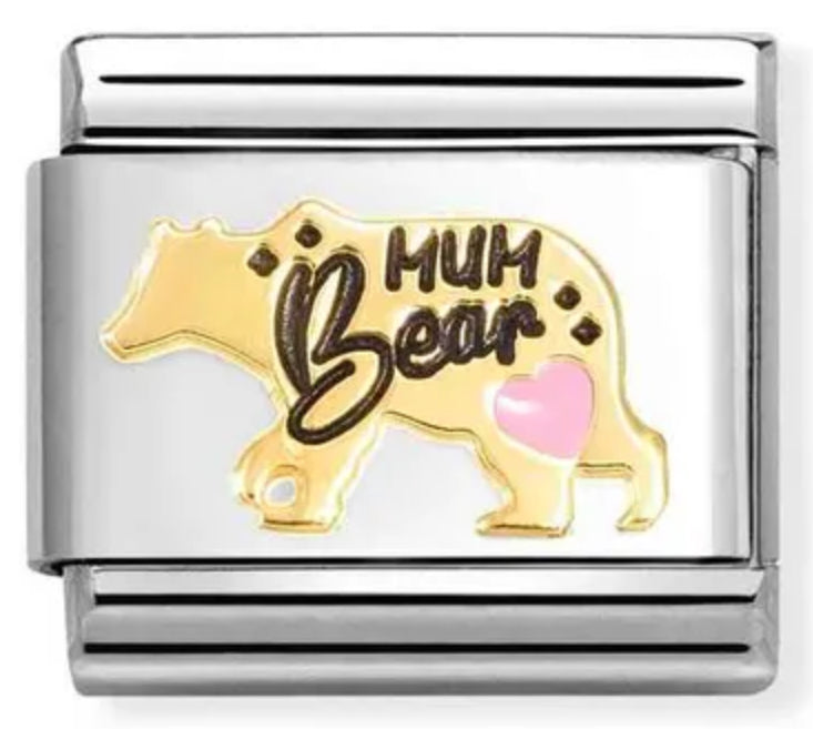 Baby - Mum Pink Bear Gold Charm