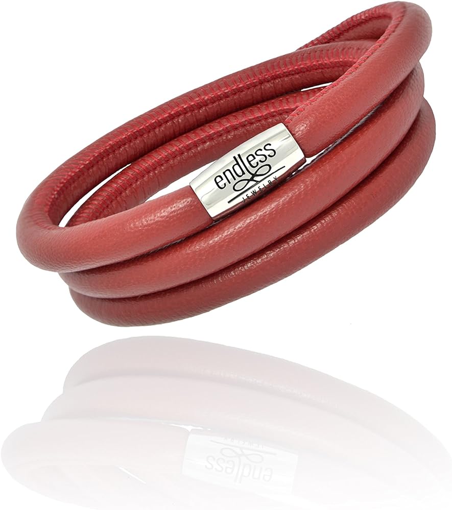 Endless Red Leather Triple Wrap Bracelet