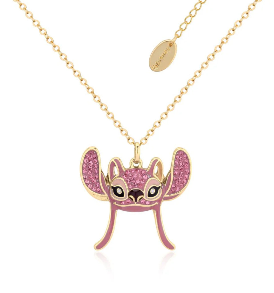 Disney - Lilo & Stitch Gold Crystal Angel - Necklace & Stud Earring