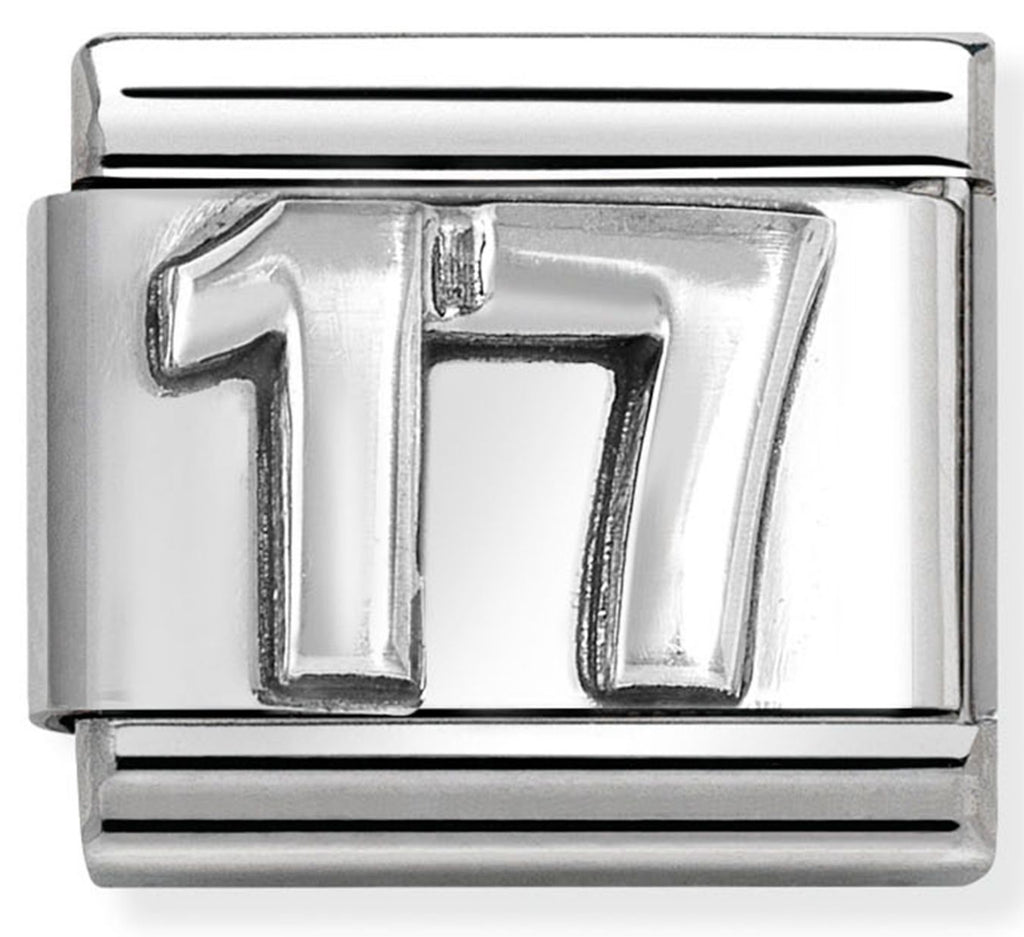 Occasion - Number Oxidised 17th Silver Charm