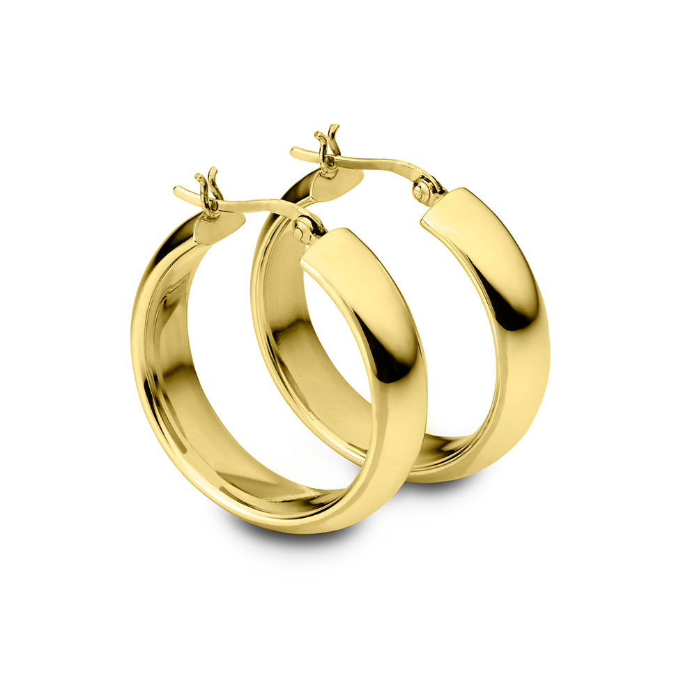 Earring - Gold Domed Hoop