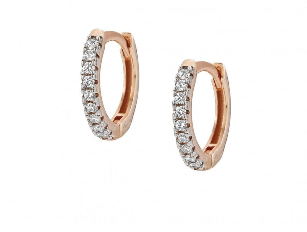 Easy Chic Rosegold with CZ Hoop Earrings