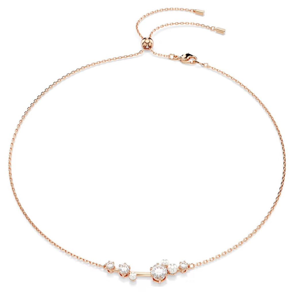 Constella Pearl & Round Cuts Rosegold Necklace