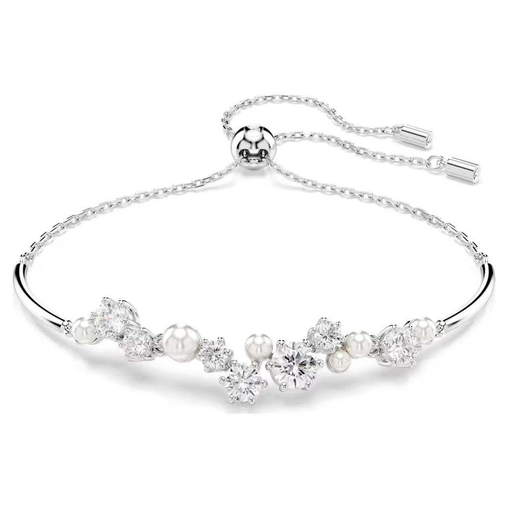 Constella Pearl & Round Cuts Silver Bangle