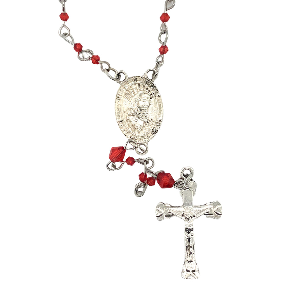 Red Rosary Beads Necklace