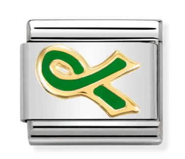 Ribbon - Green Mental Health Symbol Gold Charm