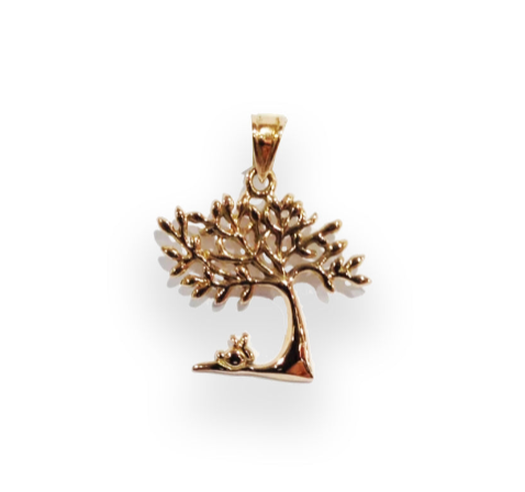 9ct YG Tree of Life with Rabbit Pendant