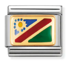 Africa Flag - Namibia Gold Charm