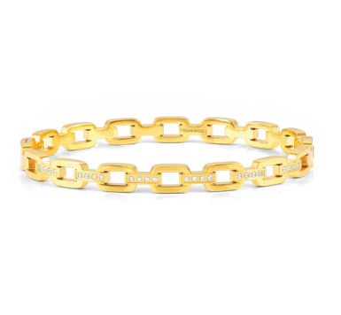 Pretty Bangles: Gold Chain Style with White CZ