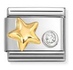 Symbol - Star with White CZ Gold Charm