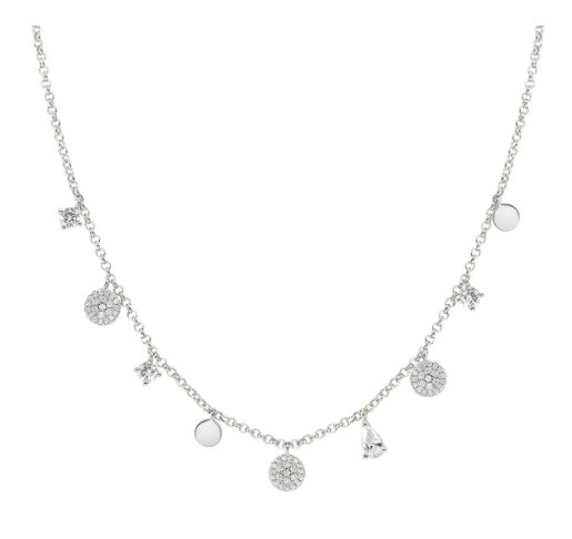 Lucentissima: Sterling Silver Round CZ Necklace