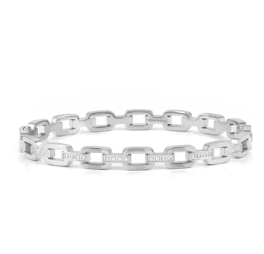 Pretty Bangles: Rigid Chain Style with White CZ