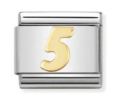 Number 5 Gold Charm