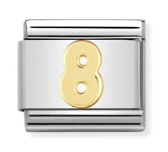 Number 8 Gold Charm