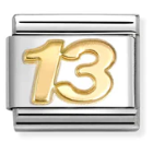 Number - 13th Gold Charm