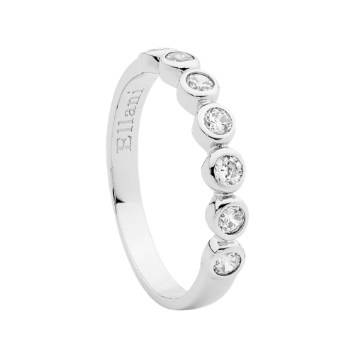 Ring - White CZ Bezel Set Silver Ring