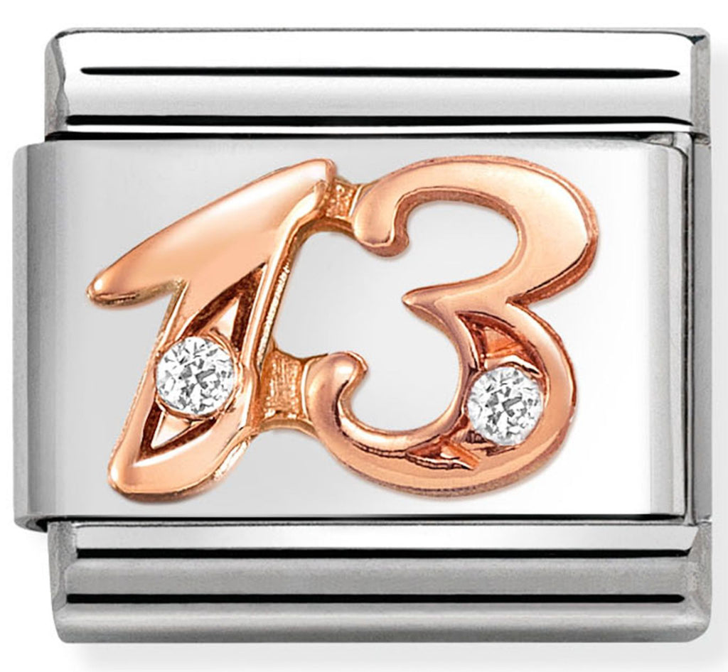 13th Birthday Rosegold Charm