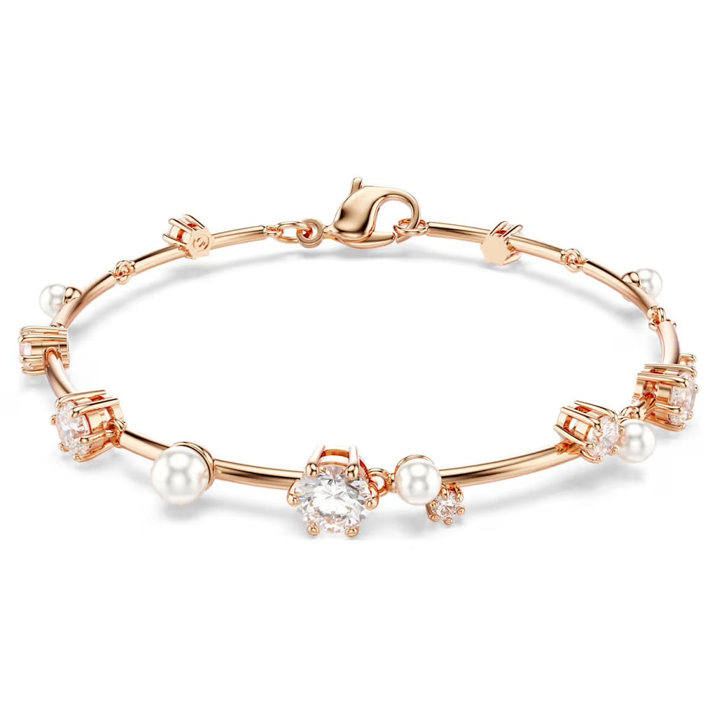 Constella Pearl & Round Cuts Rosegold Bracelet