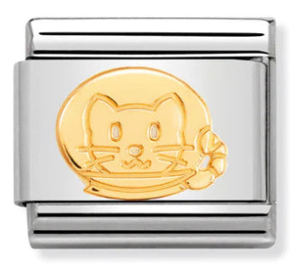 Animals - Astronaut Cat Gold Charm