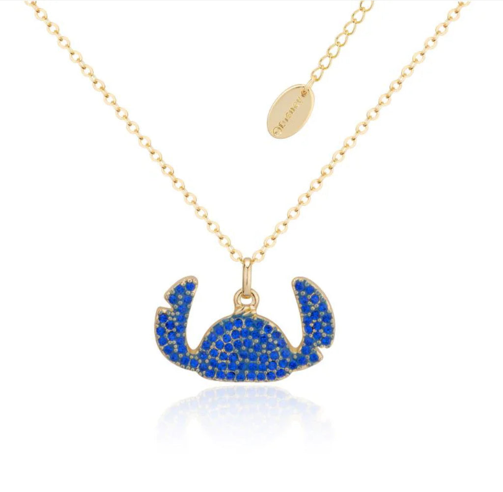 Disney - Lilo & Stitch Gold Crystal Silhouette - Necklace & Stud Earring