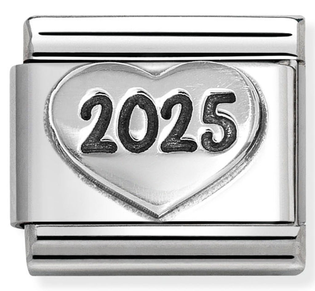 Love - 2025 Heart Silver Oxidised Charm