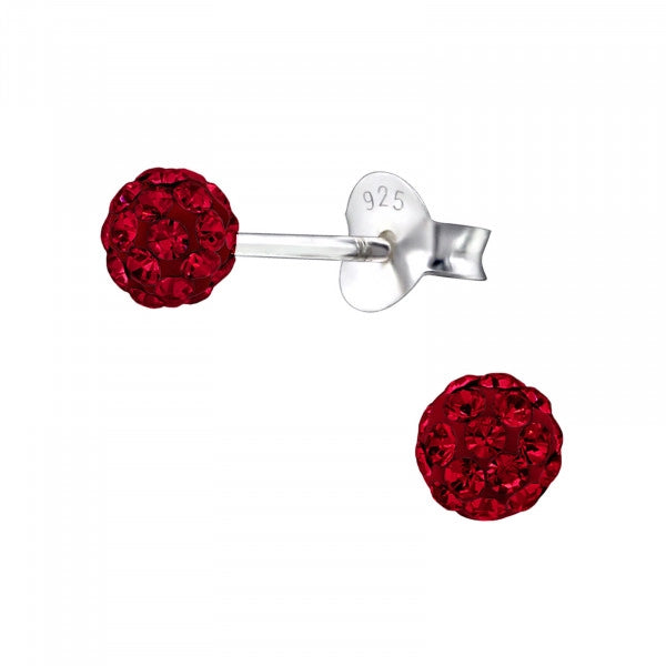 10mm Red Crystal Ball Studs