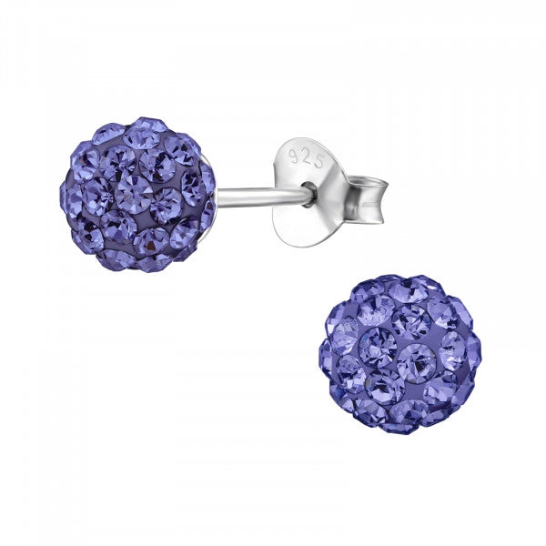 Crystal Purple Ball Studs